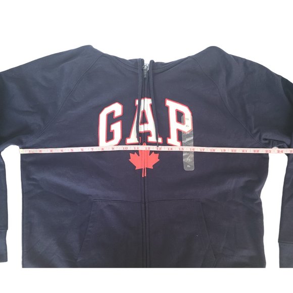 GAP Logo & Maple Leaf Hoodie w/ Zipper- Blue, White, Red NWTs (Unisex, Youth) - Picture 6 of 7